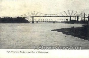 High Bridge over Mississippi River - Clinton, Iowa IA