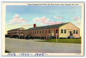 c1940's Camp Campbell Post Office & Guest House Cars KY Tennessee TN Postcard