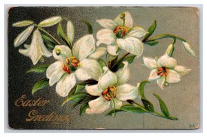 Easter Greetings Star Of David Flowers Embossed Unused DB Postcard  H27