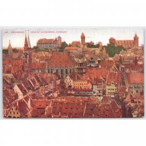 Postcard Panoramic View of Nuremberg Germany c1910