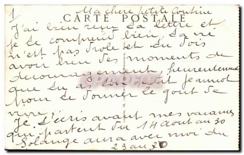 Postcard Old Paris Carrefour Haussmann Italians
