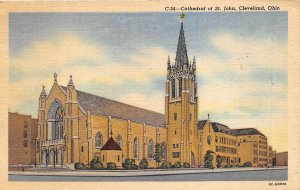 Cleveland Ohio 1950s Postcard Cathedral of St. John 