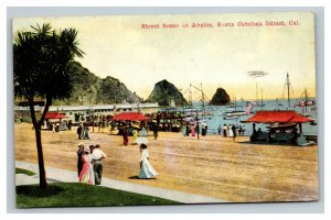 Vintage 1916 Postcard Pedestrians on Street in Avalon Santa Catalina Island CA