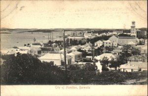 Hamilton Bermuda Bird's Eye View c1910 Vintage Postcard