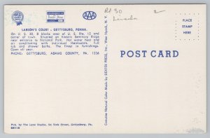Gettysburg Pennsylvania~Larsons Court~Vintage Postcard