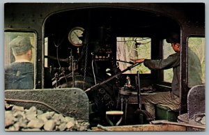 Postcard Pine Creek Railroad Engineer & Fireman Allaire State Park Route 524 NJ