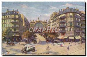 Old Postcard Paris Gare du Nord