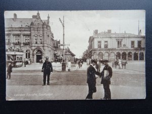 Lancashire SOUTHPORT London Square showing EXCHANGE BUILDING c1912 Postcard