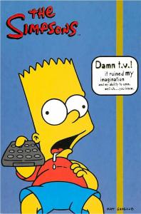 The Simpsons Bart TV Ruined My Imagination Postcard