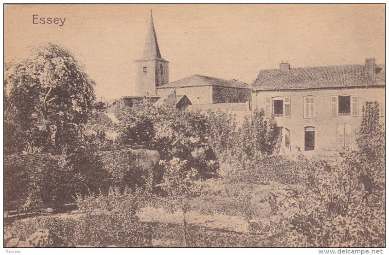 ESSEY, Cote D'or, France, 1900-1910's; View Of A House And It's Garden