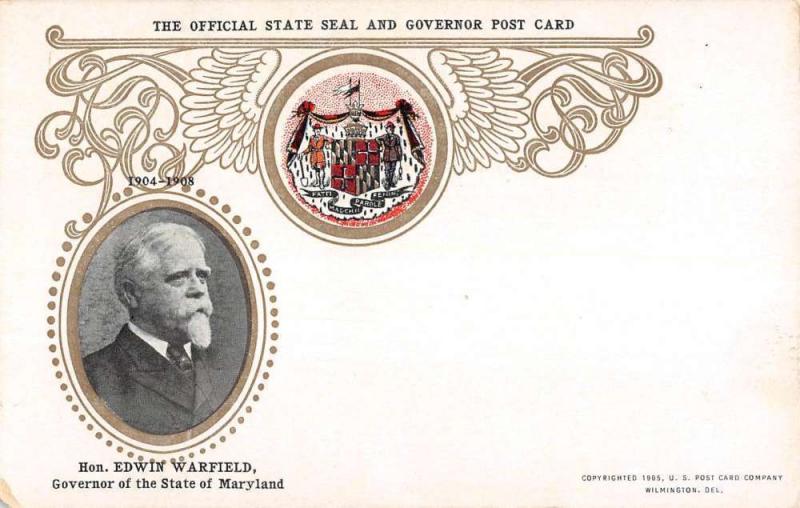 Governor State Of Maryland Seal Antique Postcard K7876324