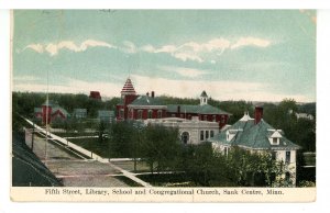 MN - Sauk Centre. 5th Street Library DPO- Sauk Centre, MN 1893-1936 (wear)