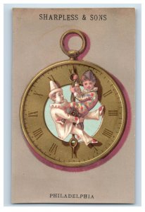 1870's-80's Sharpless & Sons Clocks Silver Lot Of 6 Victorian Trade Card P24 