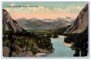 Banff Alberta Canada Postcard Valley of the Bow River c1910 Antique Unposted