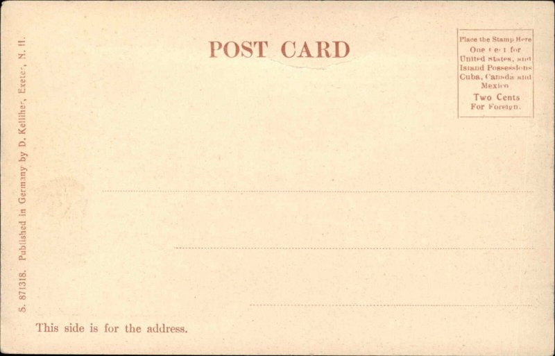 Exeter New Hampshire NH Hemlock Square Trolley c1905 Postcard