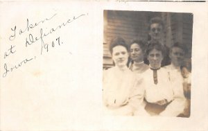 J5/ Defiance Iowa RPPC Postcard c1910 Women Get Together  52
