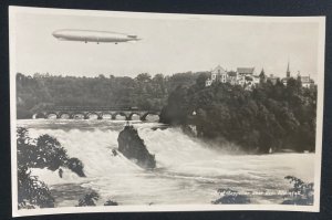 Mint Real Picture Postcard Graf Zeppelin LZ 127 Over Rheinfall