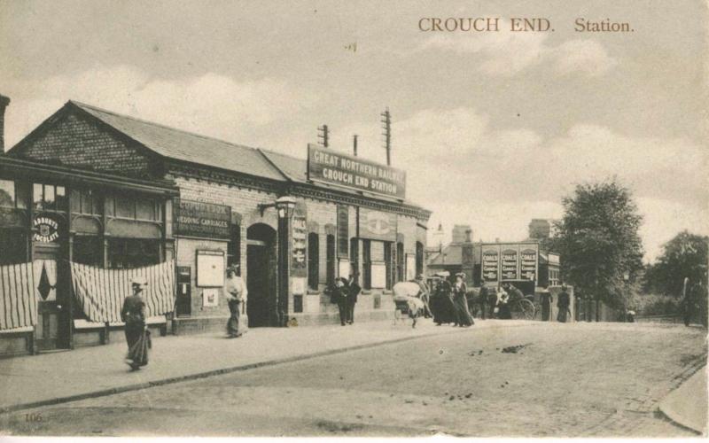Crouch End Railway Station London UK Cadbury's Great Northern c1904 Postcard E11