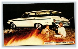 Vintage 1960's Advertising Postcard 1962 Ford 6-Passenger Country Sedan