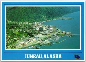 VINTAGE POSTCARD CONTINENTAL SIZE AERIAL VIEW OF JUNEAU ALAKSA