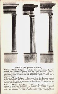 Greece Colonne d'Ordre Ionique, Dorique and Corinthien Vintage Postcard C138