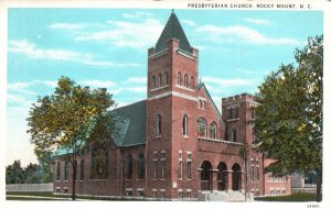 View of Presbyterian Church Rocky Mount North Carolina Vintage Postcard c1920