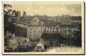 Old Postcard Fougeres Overview of Raoul Tours Surienne Melusine and Golbelin