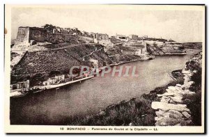 Old Postcard Panorama Gully Bonifacio and the Citadel