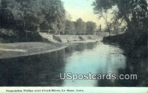 Suspension Bridge, Floyd River - LeMars, Iowa IA  