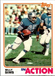 1982 Topps Football Card Billy Sims In Action Detroit Lions sk8927