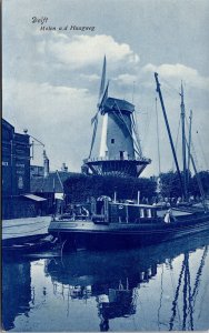 Vtg Delft South Holland Netherlands Molen a.d. Haagweg Windmill 1910s Postcard