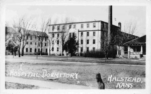 Hospital Dormitory Halstead Kansas 1930s RPPC Real Photo postcard