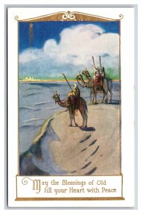 Wise Men North Star Christmas Christmas Blessings UNP DB Postcard W7