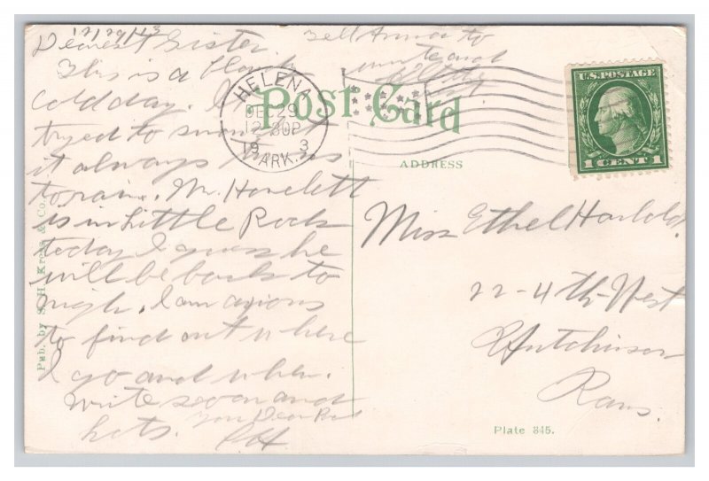 Helena Ark. Arkansas Cherry St. And Solomon Bldg. Postcard c1913 Postmark