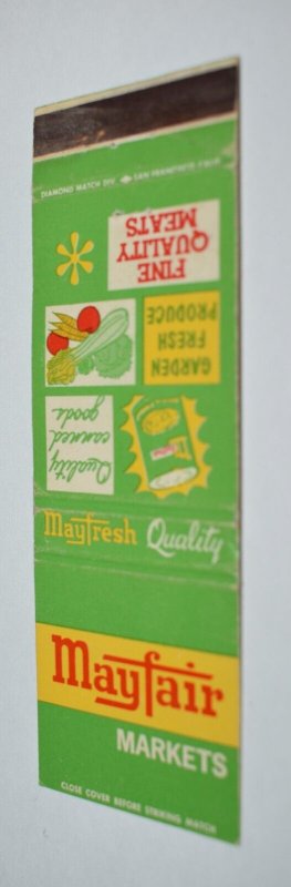 Mayfair Markets 20 Front Strike Matchbook Cover