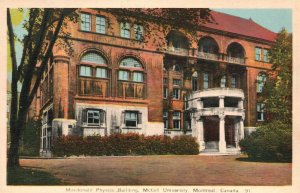 Vintage Postcard MacDonald Physics Building McGill University Montreal Canada