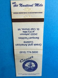 Vintage Matchbook Cover Cienie's St. Clair Shore, Michigan MB164