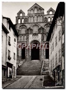 Modern Postcard Le Puy Haute Loire Basilica of Notre Dame du Puy The Facade