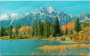 Pyramid Mountain Jasper AB Alberta Rocky Mountains Unused Vintage Postcard D72