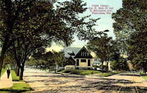 WI - Wauwatosa. Public Library, North Main St & East Milwaukee Avenue