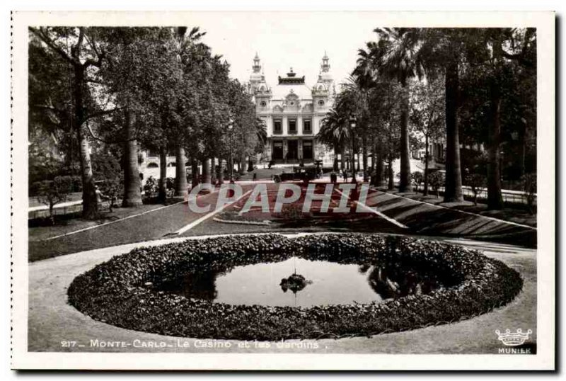 Postcard Modern principality of Monaco Casino and gardens