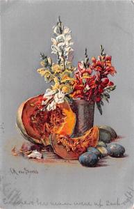 Flowers and Fruit, CK Von Sivers 1909 writing on front