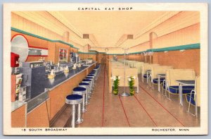 K31/ Rochester Minnesota Postcard Linen Capitol Eat Shop Interior 315