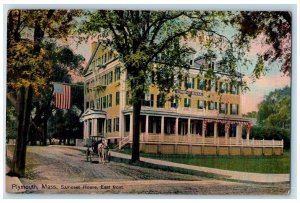 c1910 Horse Carriage Samoset House East Front Plymouth Massachusetts MA Postcard