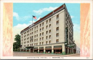 Postcard IL Rockford - Hotel LaFayette