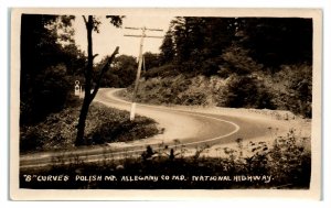 RPPC S Curves on Polish Mountain, Allegheny Co. MD, National Highway Postcard