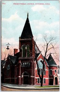 VINTAGE POSTCARD THE PRESBYTERIAN CHURCH LOCATED AT OTTUMWA IOWA c. 1910  (RARE)