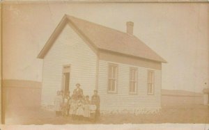 WARNER SOUTH DAKOTA~SCHOOL TEACHER & STUDENTS-MESSAGE-1912 REAL PHOTO POSTCARD