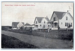 Sawyer North Dakota ND Postcard Second Street Looking East Residence Scene c1940
