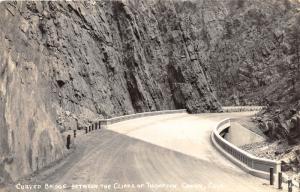 Colorado~Curved Bridge between Thompson Canon Cliffs~1957 RPPC-Postcard